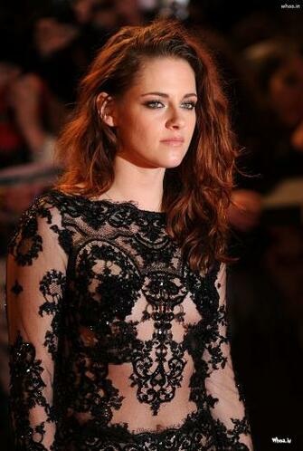 Kristen Stewart Black Dress With Face Closeup HD Image