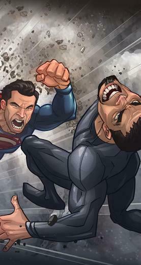 Man Of Steel Punch iPhone Parallax Wallpaper