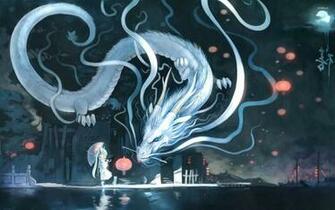 Hatsune Miku Facing A Dragon Wallpaper Anime