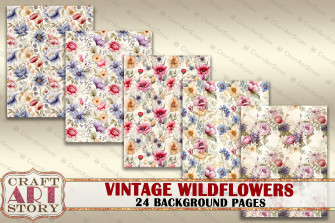 Vintage Wildflowers Background S Botanical Picture By Craftartstory Wallpaper