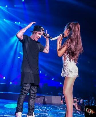 Ariana Grande Performing With Justin Bieber In Miami
