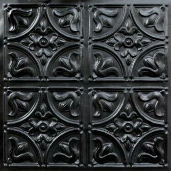 Faux Tin Ceiling Tile Glue Up Black By