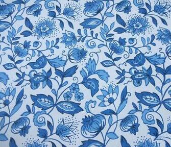 Vintage Wallpaper Roll Schumacher Blue Onion White