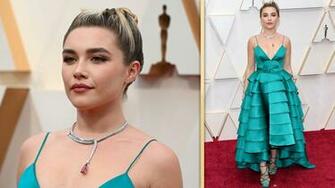 Florence Pugh Stuns In Turquoise On Oscars Red Carpet