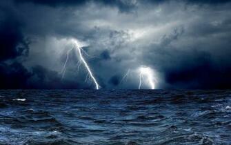 Bing Natural Sea Lightning Wallpaper HD S