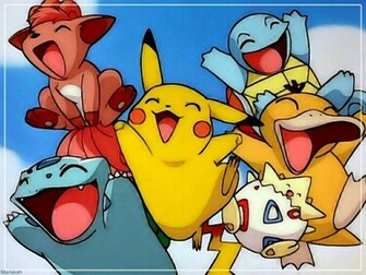 Pokemon Bulbasaur Pikachu Squirtle Vulpix Togepi Wallpaper