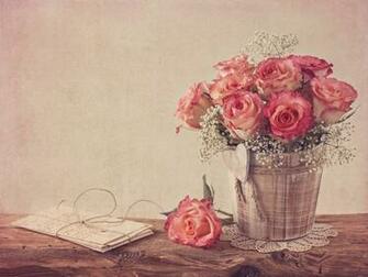 Vintage Style Rose Flower Bouquet Roses Wallpaper