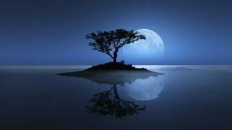 3d Nature Wallpaper Full Moon Night HD 1080p