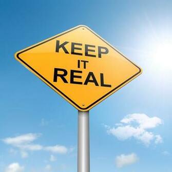 Depicting A Roadsign With Keep It Real Concept Sky Background