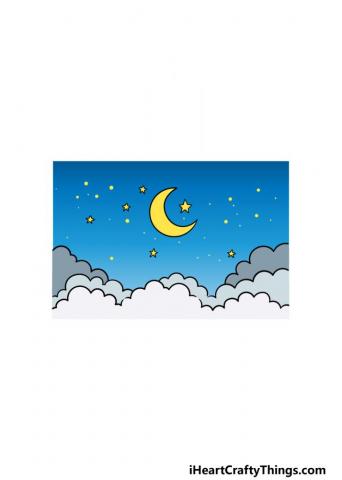 Night Sky Drawing Draw A Step By