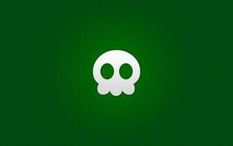Skull On Green Wallpaper