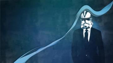 Wallpaper Black Star Wars Humor Reflection Blue