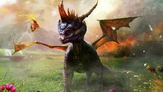 Spyro And Sparx 3d Computer Wallpaper Desktop