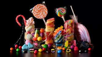 Vintage Sweets Candies Wallpaper