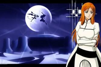Night Fighting Deserts Bleach Moon Kurosaki Ichigo Inoue Orihime
