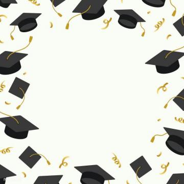 Graduation Background With Mortar Boards Vector Image By