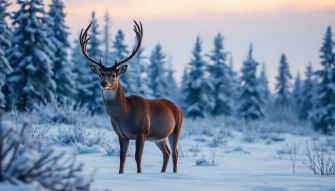 Winter Deer Wallpaper Background