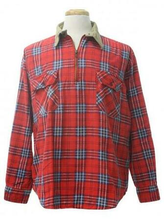 90s Timber Run Mens Red Background With Navy Blue And White Plaid