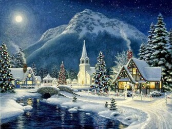 Christmas Village Wallpaper Jpg