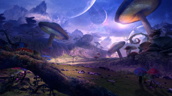 Pap Is De Parede Mundo Fantasia Planeta Cogumelos Imagens Arte Wallpaper