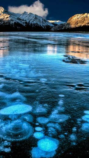 Wallpaper Abraham Lake Canada Mountain Ice 4k Nature