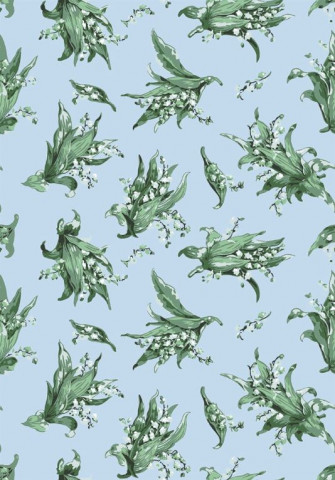 Lily Of The Valley Wallpaper Design In Greens On A