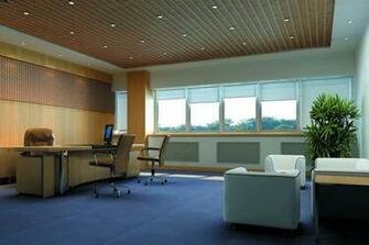 3d Office Interior Ceiling And Wooden Flooring House