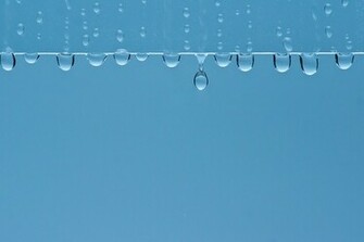 Rain Water Droplets Window Panes Blue Background Abstract Windows HD