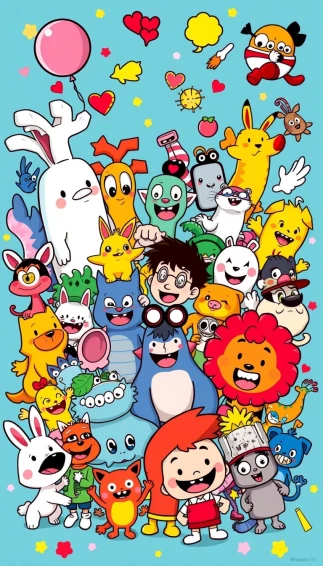 Cartoon Characters Phone Wallpaper