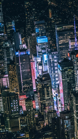 New York City Night Colorful iPhone Wallpaper
