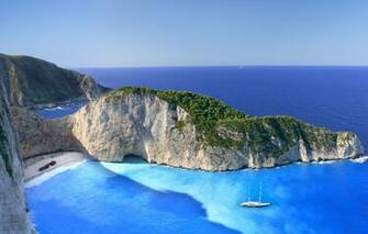 Wallpaper Beach Clouds Rocks Island Greece The Ionian Sea