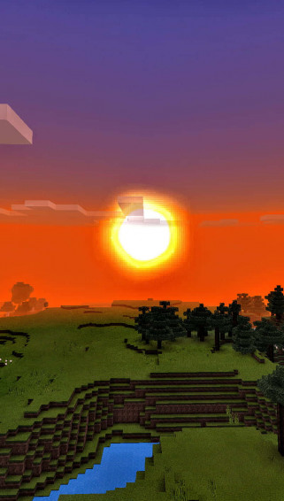 Minecraft Sunset Wallpaper