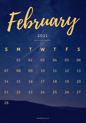 iPhone February Calendar Wallpaper