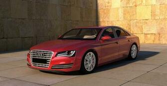 Audi A8 Red Wallpaper Background