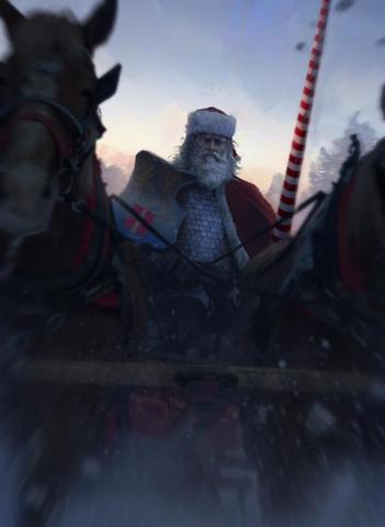 Santa Horse Christmas Concept Art Digital Fantasy Wallpaper