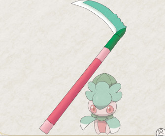Pok Mon Fomantis With Scythe Wallpaper