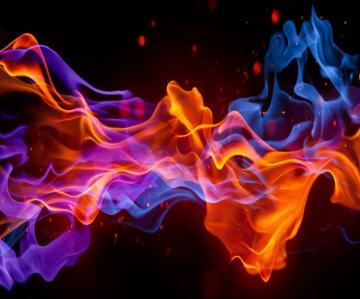 Red And Blue Fire Wallpaper On