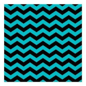 Aqua And Black Zig Zag Pattern Posters