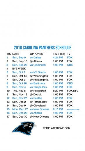 Carolina Panthers Lock Screen Schedule For iPhone Plus
