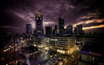 Night City Landscape HD Desktop Wallpaper