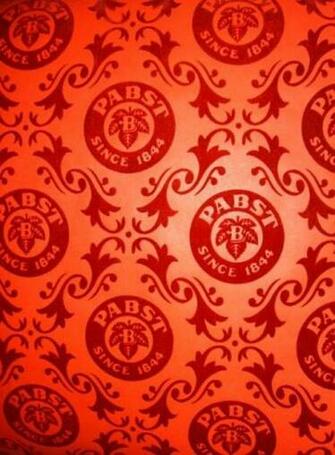 Flocked Wallpaper Of Pabst Blue Ribbon Beer