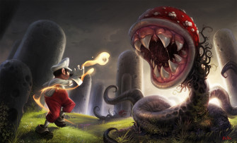Mario Vs Piranha Plant By Reiko Gross