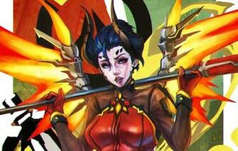 Overwatch Mercy Angela Ziegler Devil Fan Art Medic Wallpaper