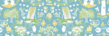 Moomin Retro Pattern Blue Green High Quality Personalised