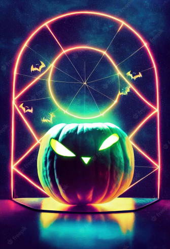 Neon Halloween Wallpaper
