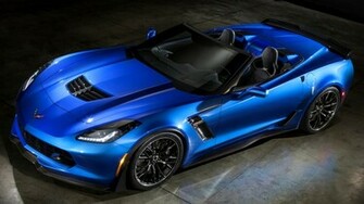 Corvette Z06 Convertible Blue Car HD Wallpaper