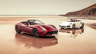 Wallpaper Ferrari California T Vs Porsche Turbo Top Gear