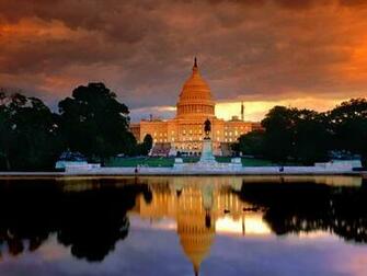 Reflections At Sunset Washington Dc Widescreen Wallpaper