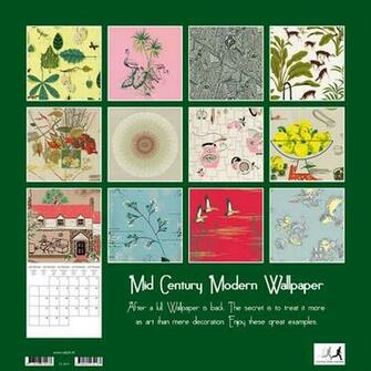 Modern Pop Art Mid Century Wallpaper Wall Calendar