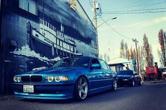 Bmw E38 750il Blue Tuning Stance Road HD Wallpaper